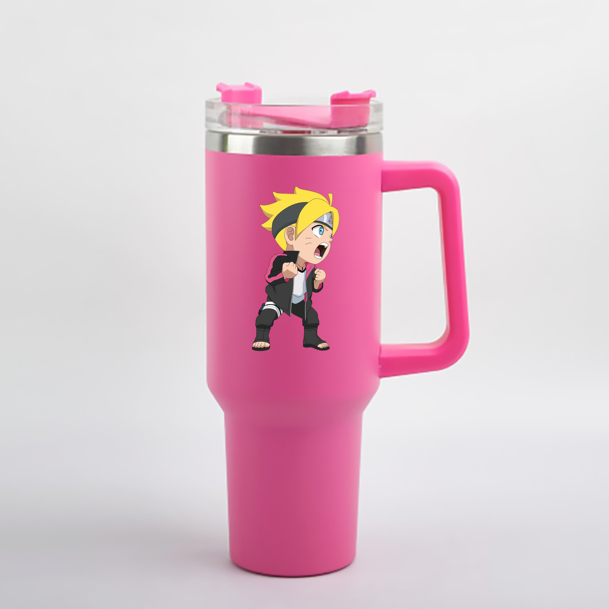 （画像用） NARUTO -ナルト- うずまき ボルト Uzumaki Boruto 1200mL車用タンブラー - クリスタルステッカー（プラスチックストロー付き）